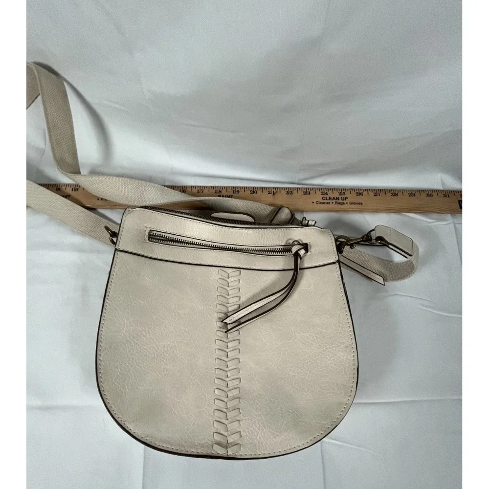 Crossbody‎  Bag Beige Faux Leather